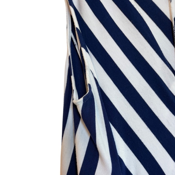 LIZ LANGE Nautical Striped Maxi Dress Plus Size 1X Chevron Cruise Resort Flowy - Picture 11 of 16